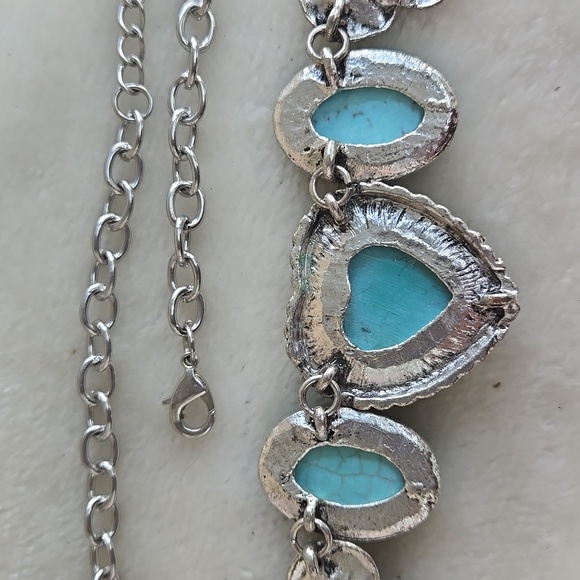 💋12 Turquoise heart rose necklace - Picture 6 of 7